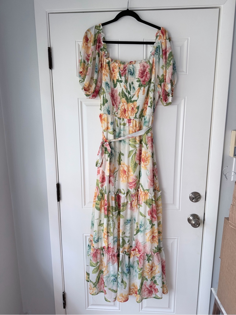 BALTIC BORN SIZE 2X white maxi floral dress off the shoulder Britney - Picture 2 of 5